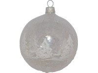 ORNEX Vánoční ozdoba skleněná koule se stromy čirá, 8 cm ORNEX Vánoční ozdoba skleněná koule se stromy čirá, 8 cm
