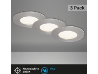 Briloner Vestavné LED svítidlo matný nikl V: 3 cm průměr: 8,5 cmř Briloner Vestavné LED svítidlo matný nikl V: 3 cm průměr: 8,5 cmř