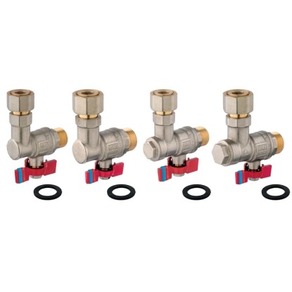 Ferro Sada kulových kohoutů ZK2F1520 pro připojení kotle, 4dílná