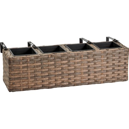 Truhlík na rostliny hranatý hnědý 47 cm