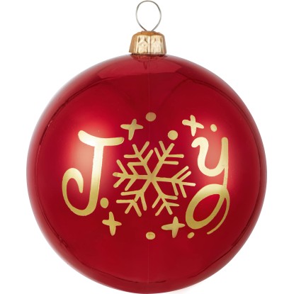 Vánoční koule červeno-zlatá pomalovaná