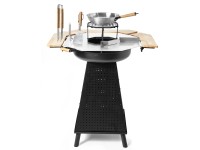 Gartenfreude Gril na dřevěné uhlí Plancha s košem na oheň 2v1