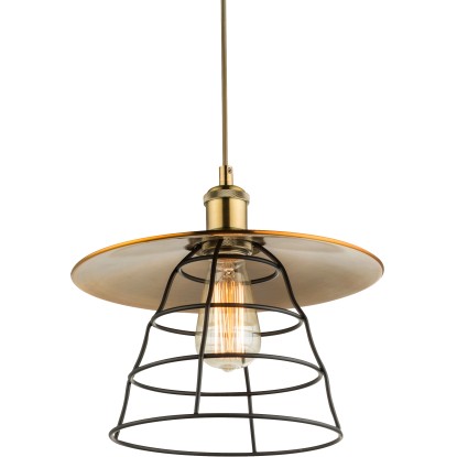 GLOBO Závěsné svítidlo VIEJO, E27, bronzové/černé, pr. 30 x 150 cm