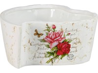 Dekorační nádoba srdce s motivem růží 7 x 15 x 15 cm