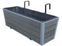 WPC balkonový truhlík Monaco, antracit, 60,5 x 19,5 x 20,5 cm