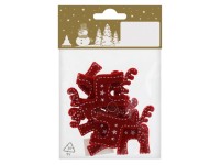 GEROMA Vánoční komponenty ke zdobení sobi z filcu červení 6 ks