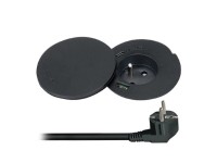 Solight Vestavná zásuvka + USB A+C + Wireless 10W PP119CWB, ot.víčko, 2 m, černá