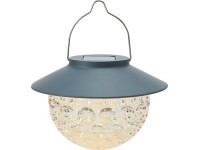 Solární závěsné LED svítidlo, kouřově modrá, pr. 13 x 8 cm