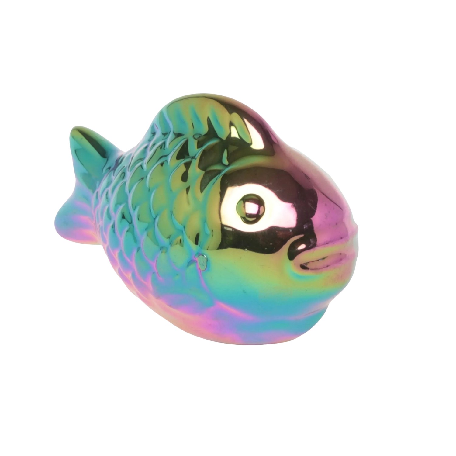 DRAGIMEX Plavoucí ryba z porcelánu duhová 7,5 x 4 x 5 cm, 1 ks