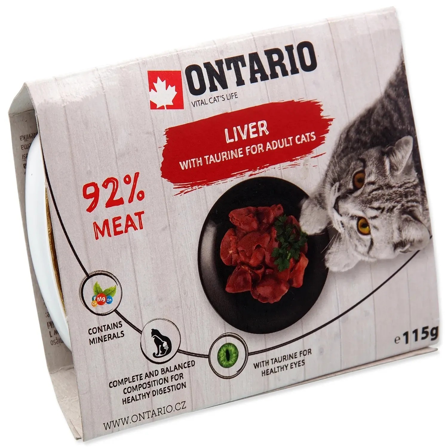 Levně ONTARIO Vanička pro kočky Adult s játry a taurinem 115 g