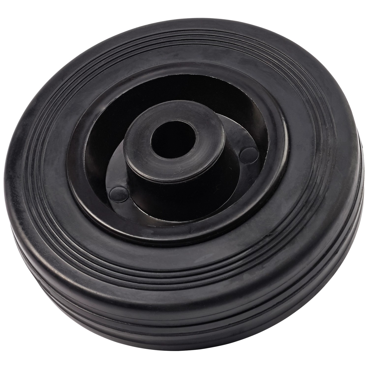 Kolo s gumovou obručí průměr 80 mm náboj 40 mm černé