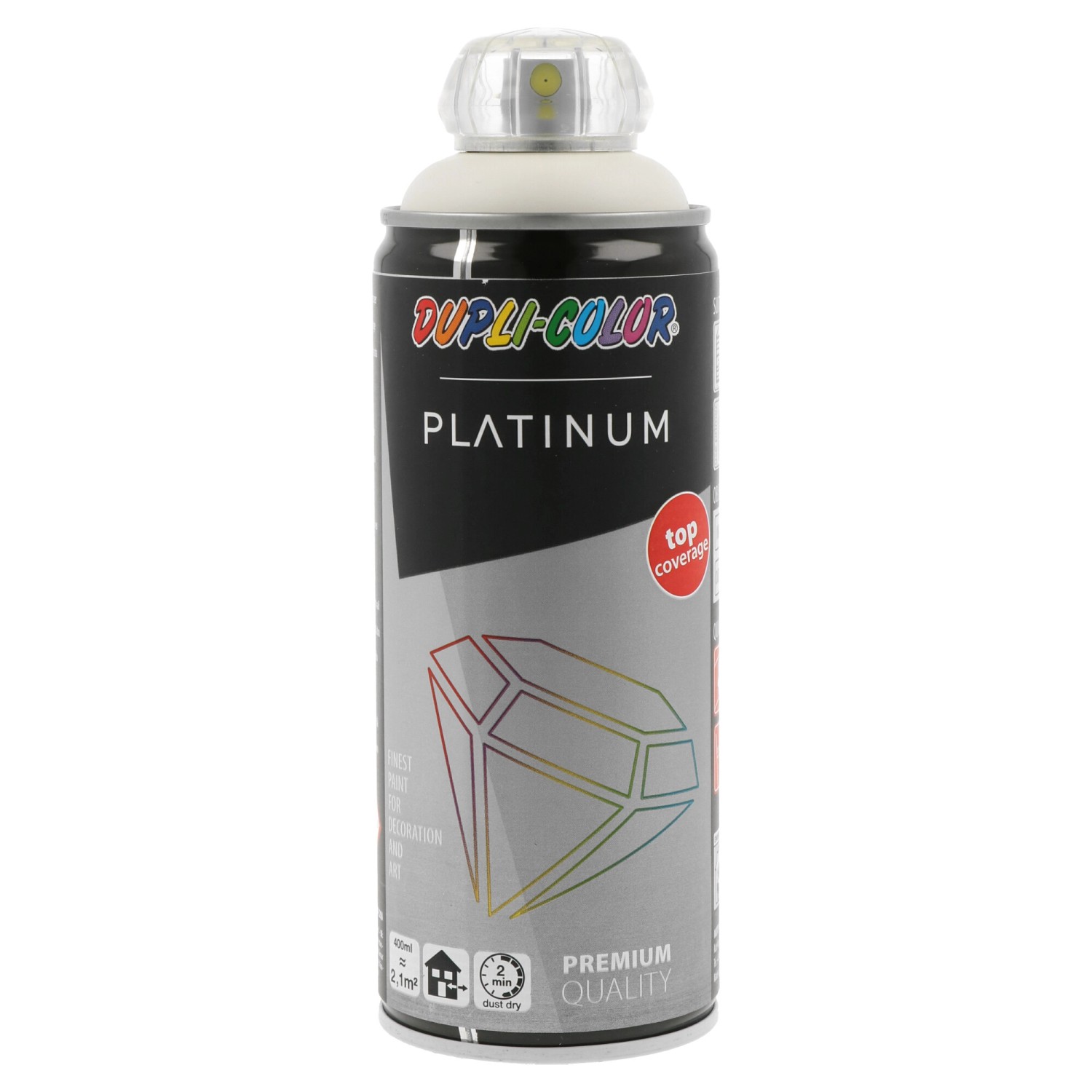 DUPLI-COLOR Lak ve spreji PLATINUM hedvábně matný, RAL 9010 jasně bílá, 400 ml