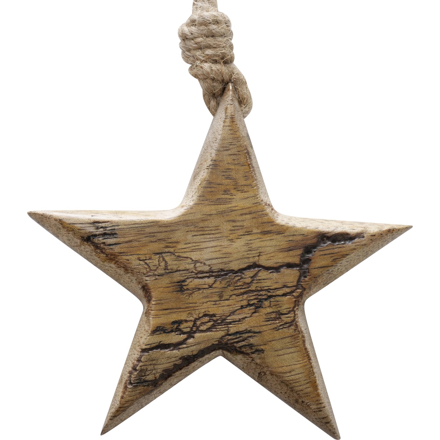 Boltze Home Závěsná dekorace hvězda Percha S, světle hnědá, pr. 15 x 1,5 cm