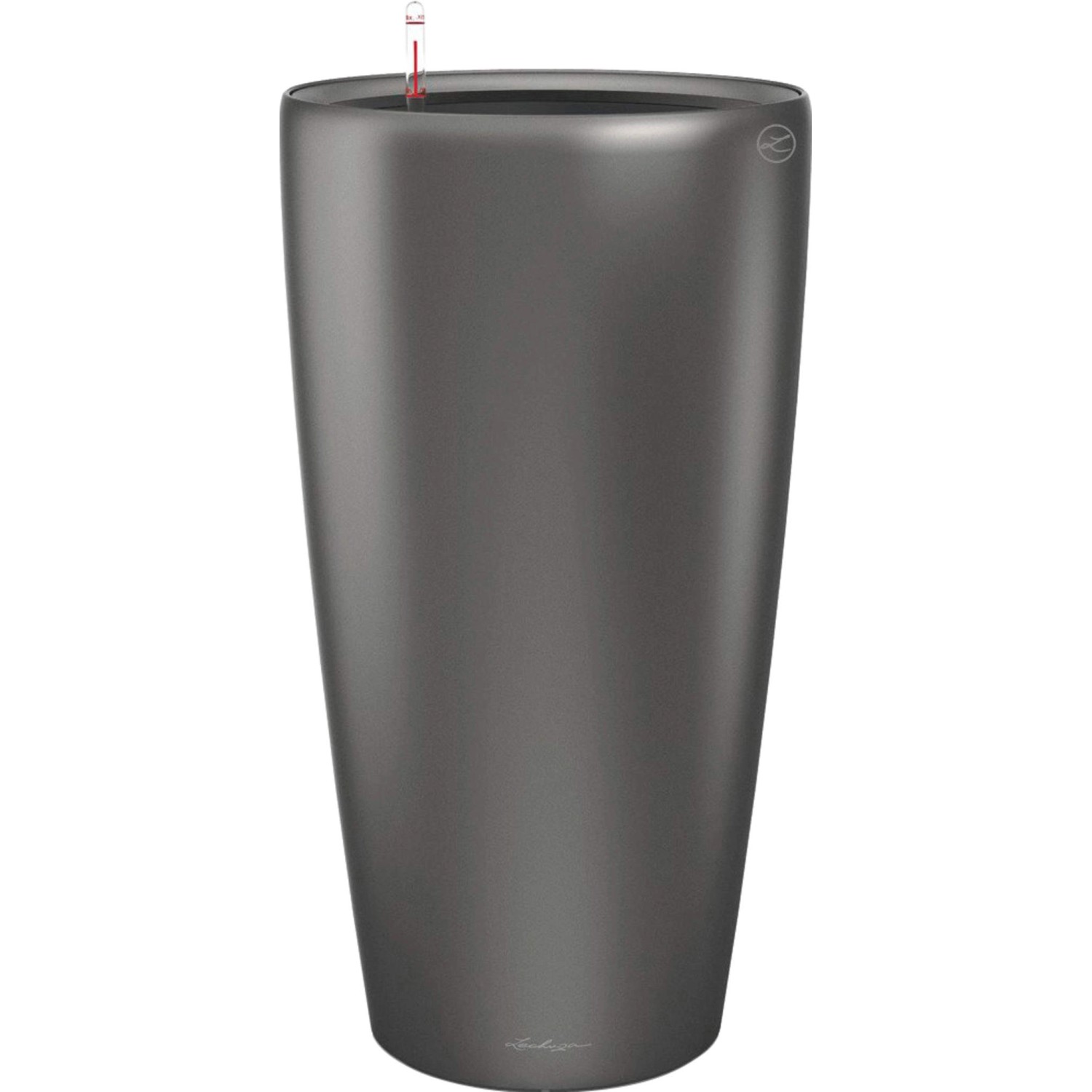 Lechuza Samozavlažovací květináč Rondo 32 antracitová metalicá pr.32,5 x 56,5cm