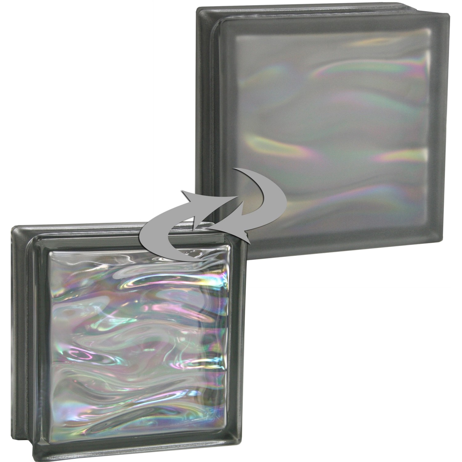 Fuchs Design Luxfera BM Aqua lesklá/mlč.sklo perleť. antracit 19 x 19 x 8cm