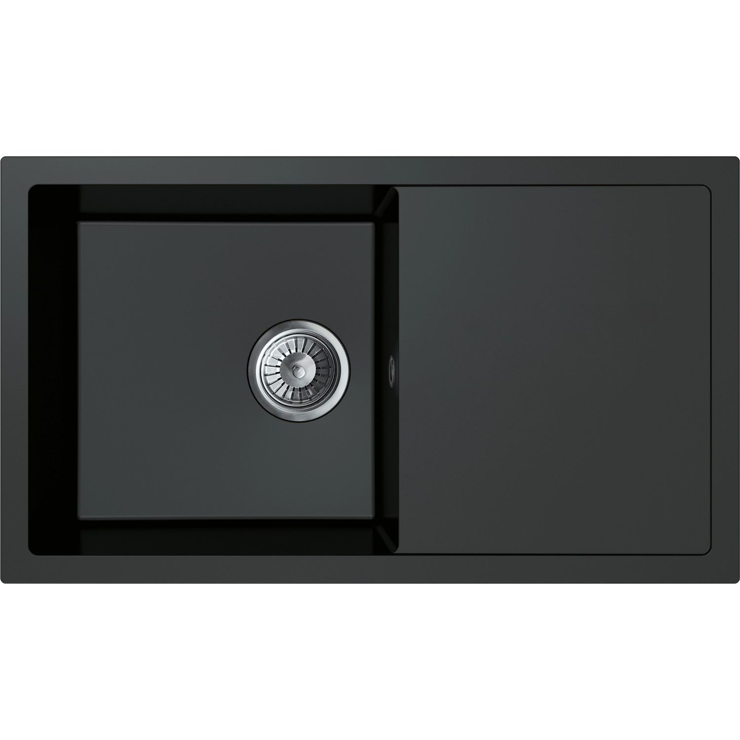 Miló Granitový dřez Blissano černý 76 x 44 x 19,5 cm