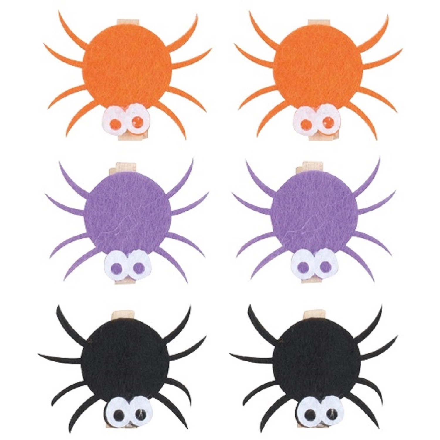 Anděl Přerov Pavouci z filcu na kolíčku, 6 ks, 4,5 cm