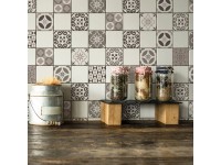 Crearreda Samolepicí dekorace, hnědé kachličky, 3 archy, 20 x 20 cm Crearreda Samolepicí dekorace, hnědé kachličky, 3 archy, 20 x 20 cm