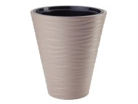 Obal na květináč SAHARA plastový, 30 x 34 cm, hnědý matný