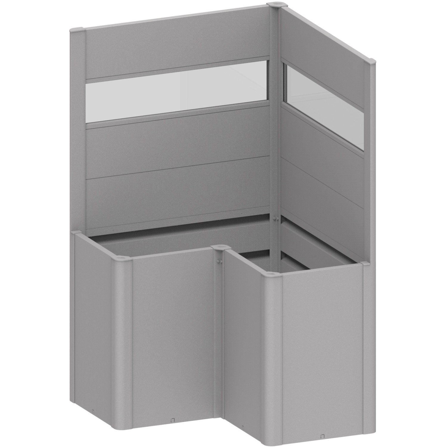 Biohort Zástěna pro záhony vyvýš. 1x1/Belvedere L100 se sklem stříbrná