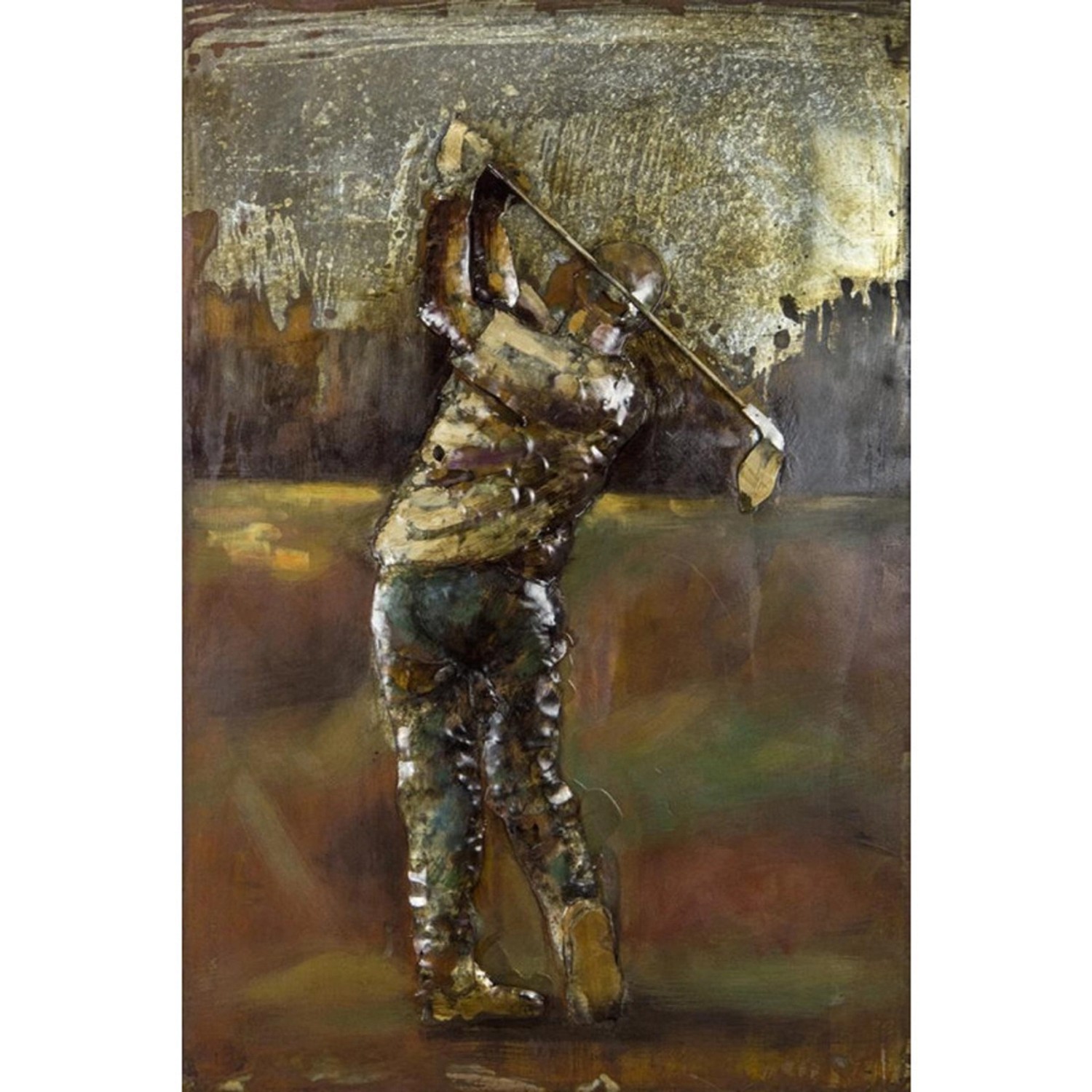 FALC Kovový obraz 3D Golfista 80 x 120 cm