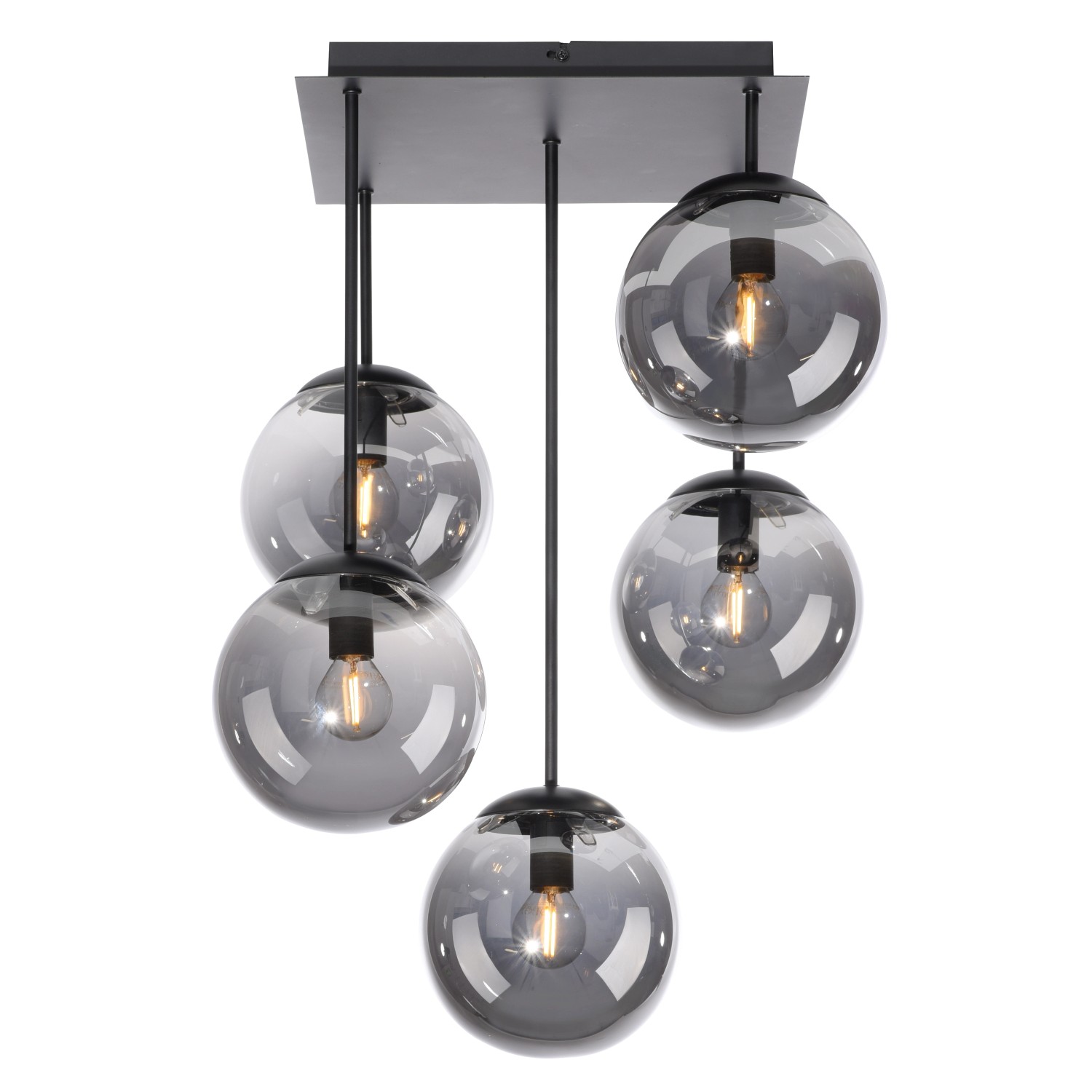 Just Light Stropní svítidlo Big Widow 5bodové, černá, 39 x 39 x 58,5 cm