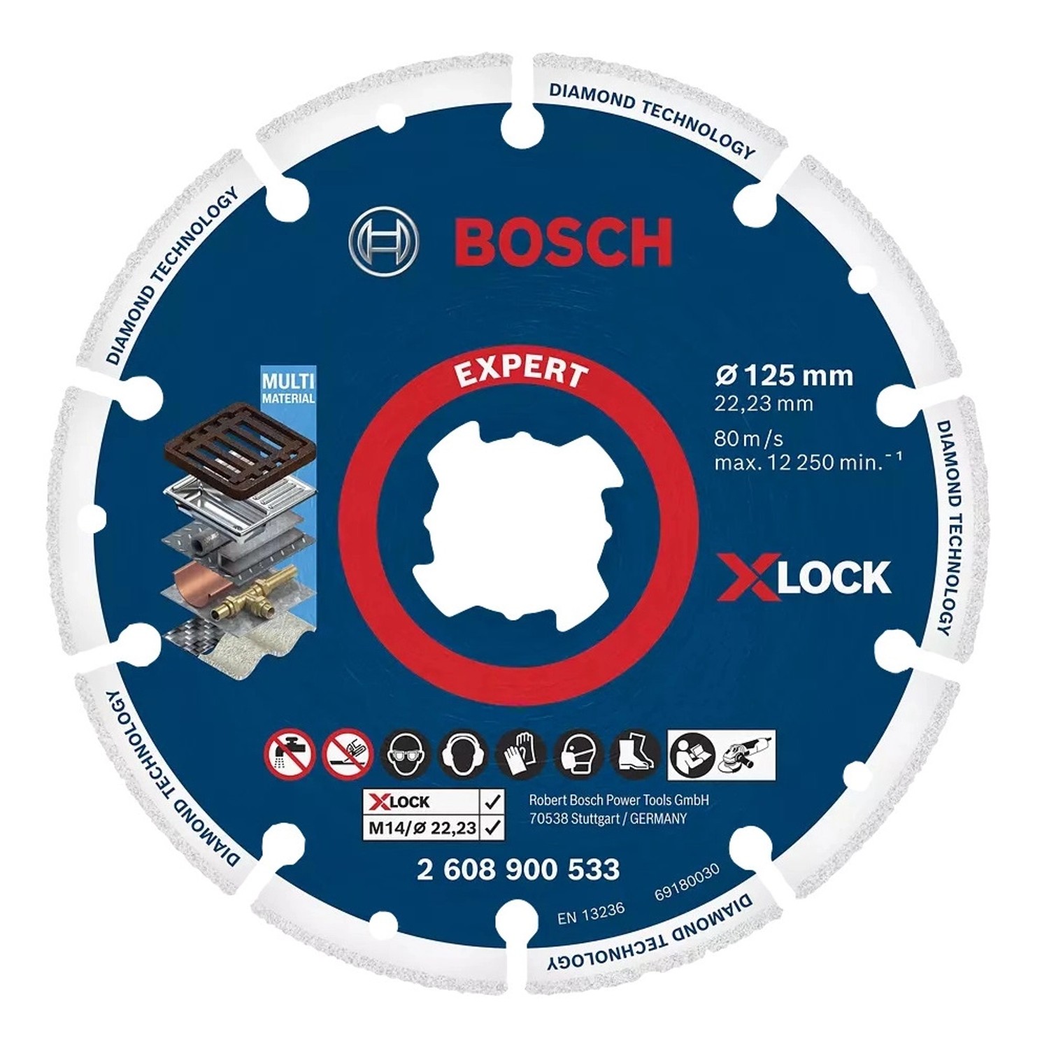Bosch Diamantový řezací kotouč na kov X-LOCK, 125 x 22,23 mm