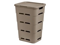 Tontarelli Koš na špinavé prádlo MAYA šedohnědá, 38,5 x 33 x 54,5 cm, 45l