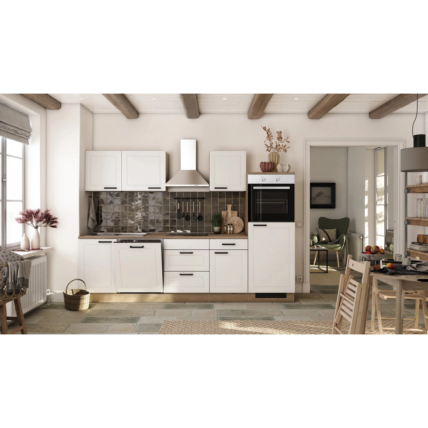 Flex-Well Kuchyně Julia 280 cm/typ 1 - lednice,trouba,var.deska,digestoř,myčka