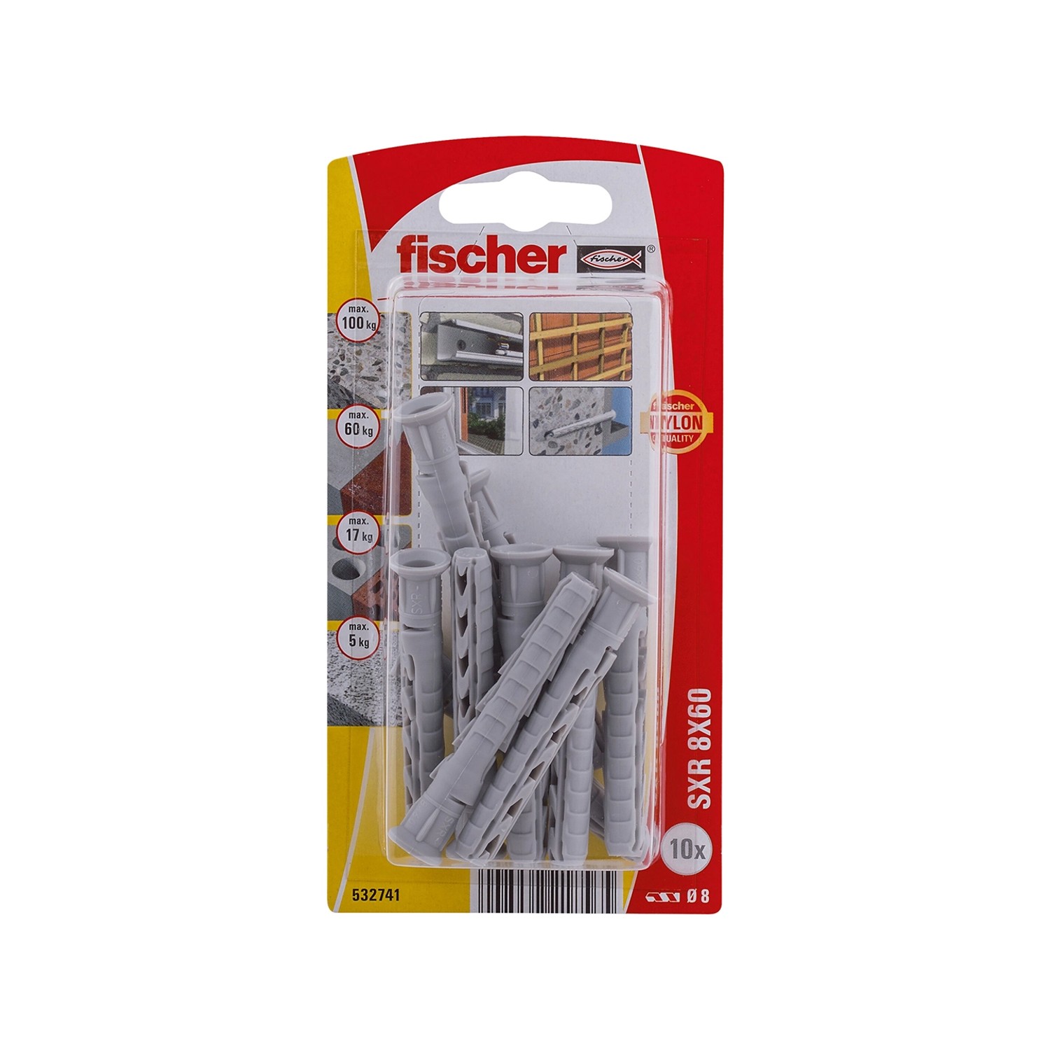 Fischer Rámová hmoždinka SXR 8 x 60 K NV, 10 ks