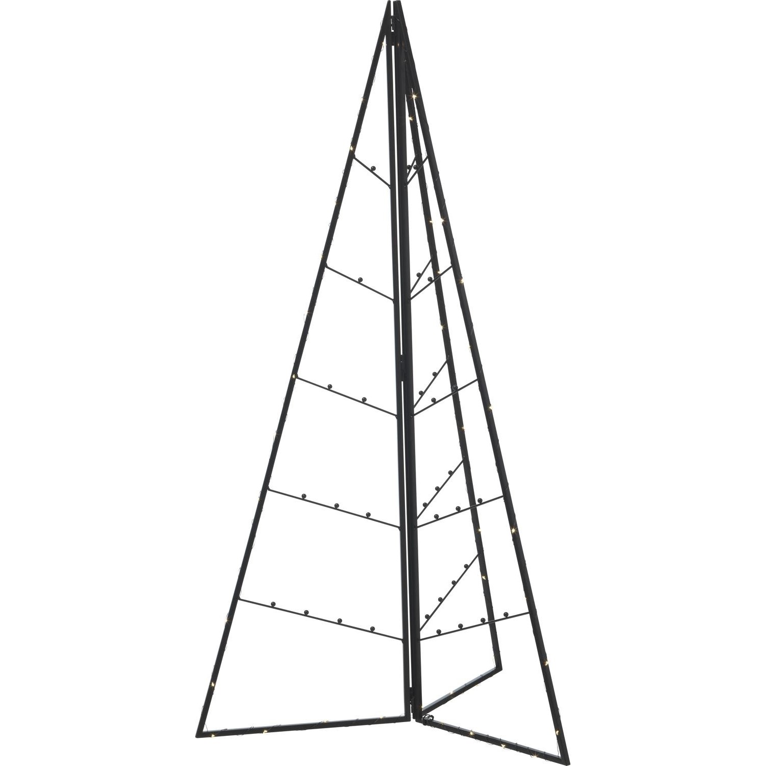 Vánoční kovová LED dekorace stromek, IP44, černá, 60 x 31 x 100,5 cm