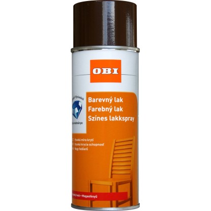 OBI Lak ve spreji vysoce lesklý RAL 8011 oříšková hnědá 400 ml