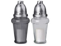 Skleněná hřbitovní lampa 21 cm s vkladem 75 g, různé barvy, 1 ks