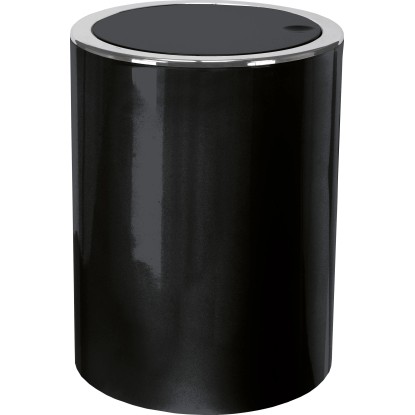 Kleine Wolke Kosmetický odpadkový koš Clap černá se stříbrným okrajem 5 l