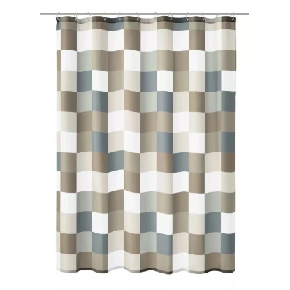 Kleine Wolke Sprchový závěs Check taupe 180 x 200 cm