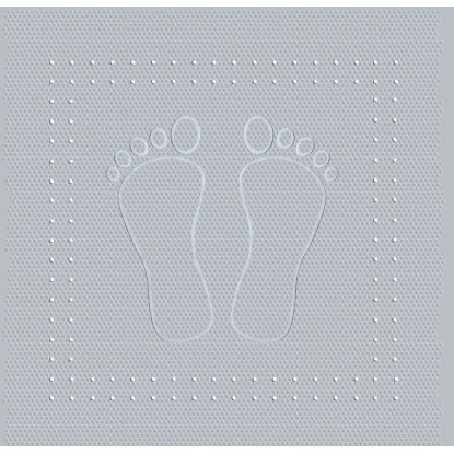 Kleine Wolke Protiskluzová podložka do vany Foot šedá 36 x 72 cm