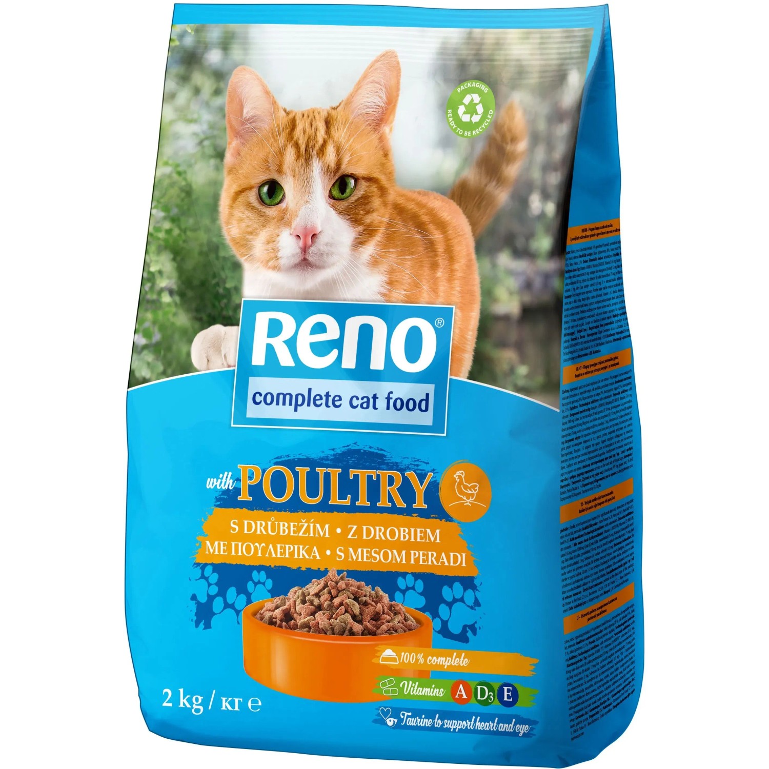 Reno Granule pro kočky s drůbežím, 2 kg