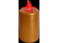 EURAKLES LED svíčka zlatá/červený plamínek 100 x 50 mm, 1 ks