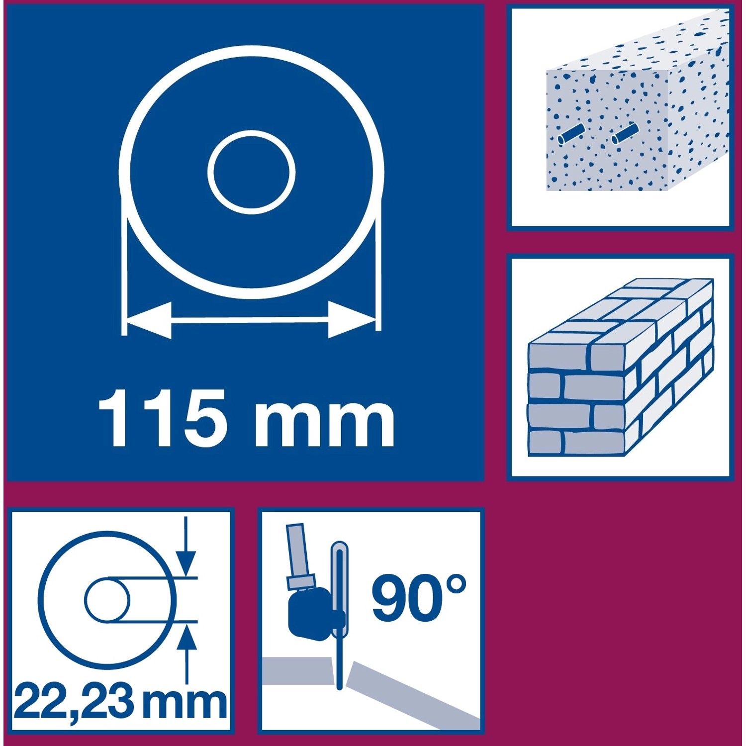 LUX-TOOLS Diamantový řezný kotouč na kámen, pr. 115 x 22,23 mm
