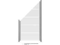 GroJa Ambiente Skleněný plot bez sl., zk. zprava, š. pruhy 90 x 180/90 x 0,8 cm