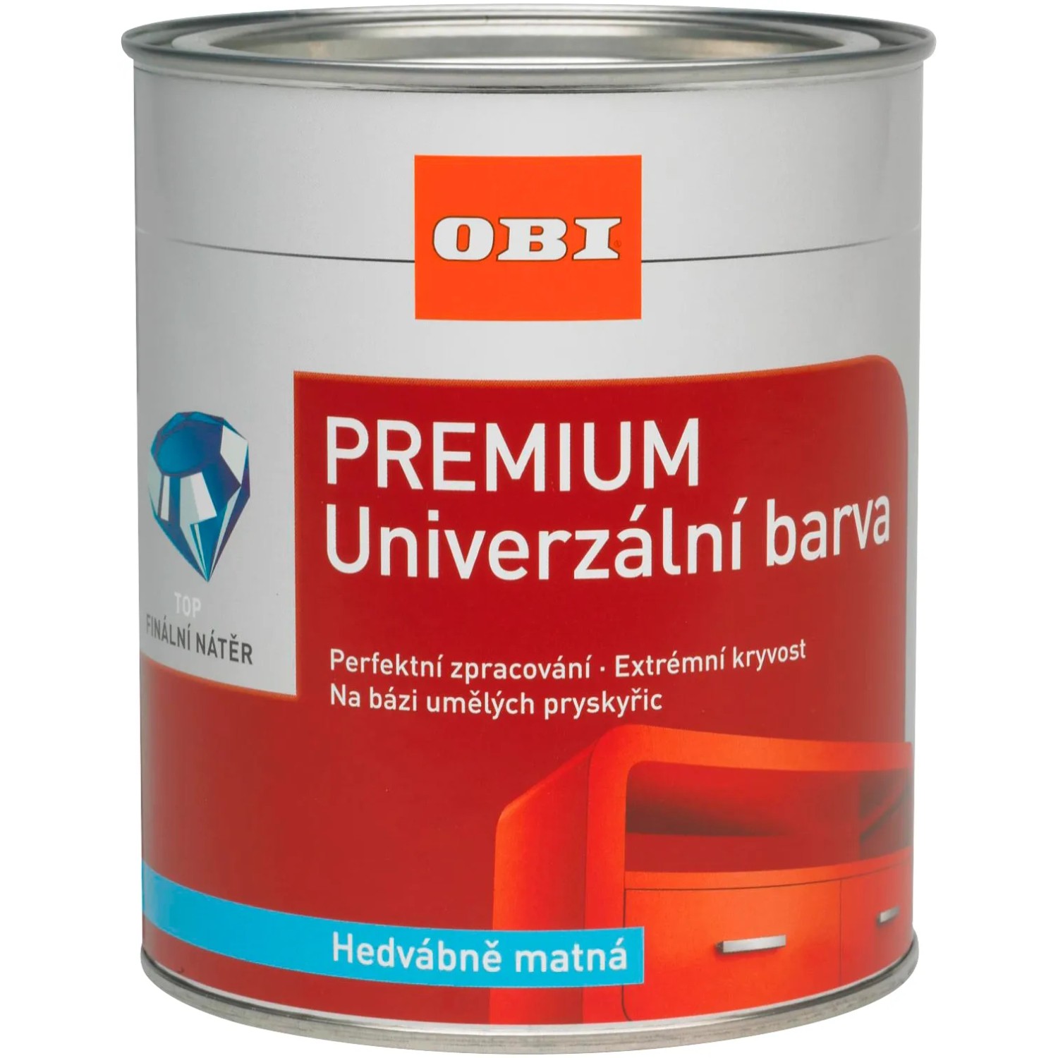 OBI Univerzální barva PREMIUM hedvábně matná štříbrošedá 2,5 l