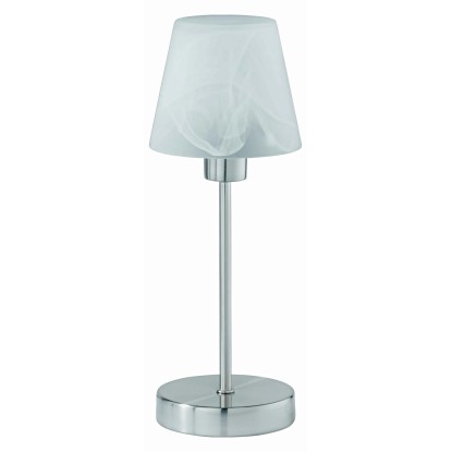 Trio Stolní lampa Luis, kov/sklo, matný nikl, pr. 12 x 32 cm