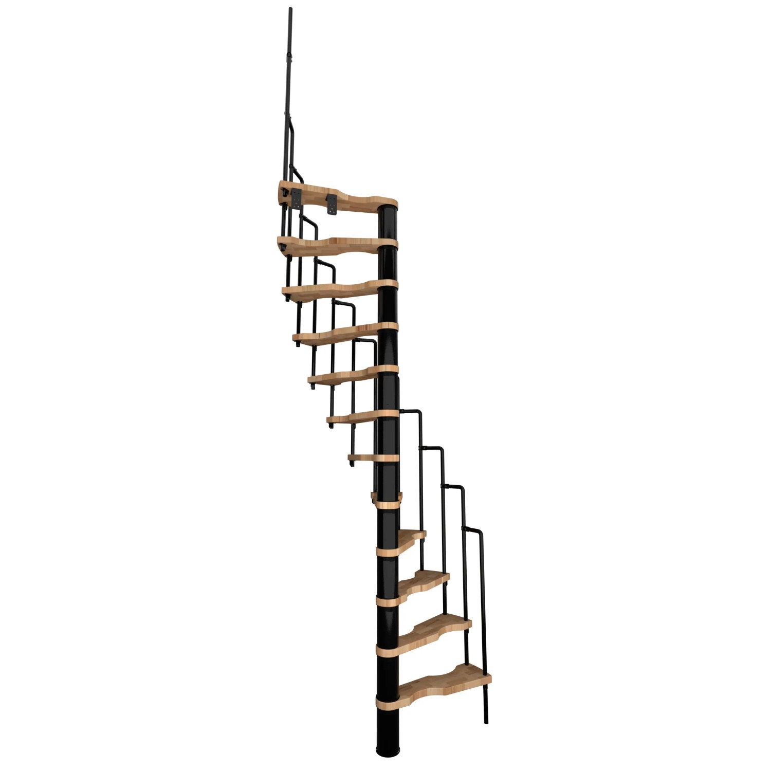 Minka STAIRS Prostorově točité schodiště Suono buk/černá 120 x 68 cm