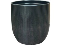 Keramický květináč, lesklá antracitová, pr. 14 x 13 cm