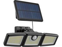 Nástěnný solární LED reflektor s det. pohybu, 7 W, 800 lm, IP44, denní bílá
