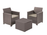 Keter Sada balkónového nábytku Elodie, cappuccino-písková, 3dílná Keter Sada balkónového nábytku Elodie, cappuccino-písková, 3dílná