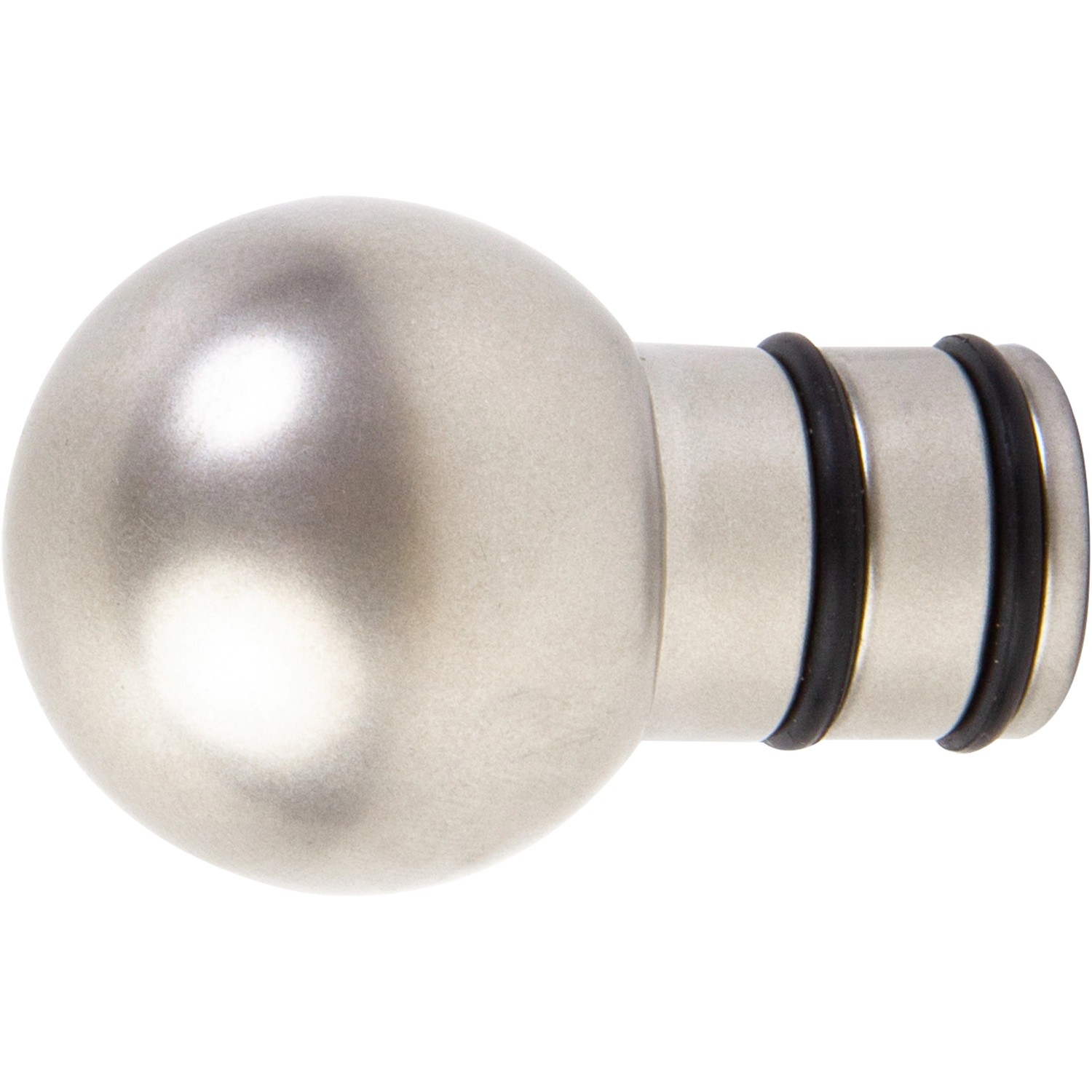 Koncovka záclonové tyče, koule, saténový vzhled, 2 ks, pr. 19 mm