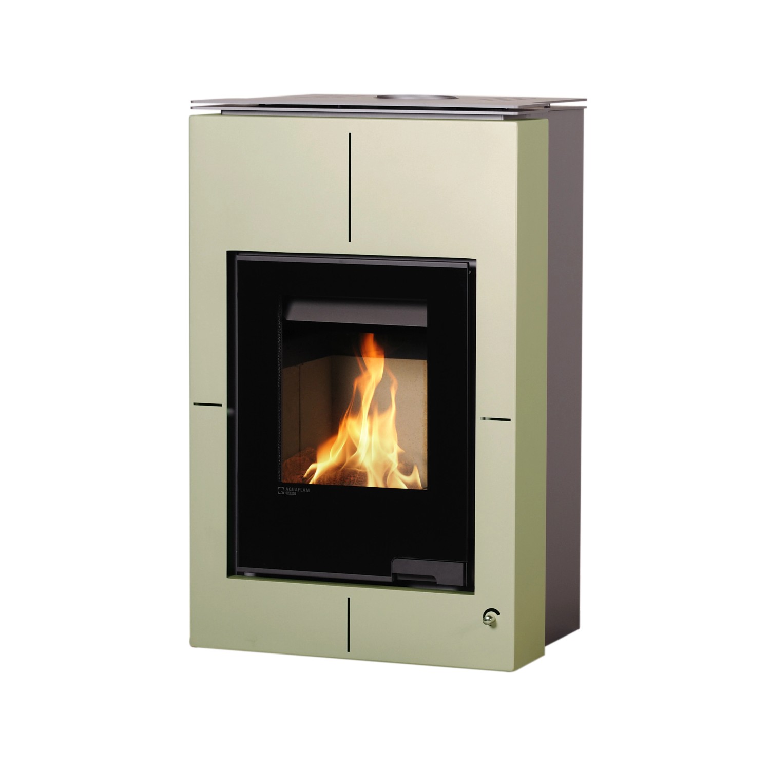 HS Flamingo Krbová kamna AQUAFLAM VARIO SAPORO 11/7kW olivová 650x600x1030mm