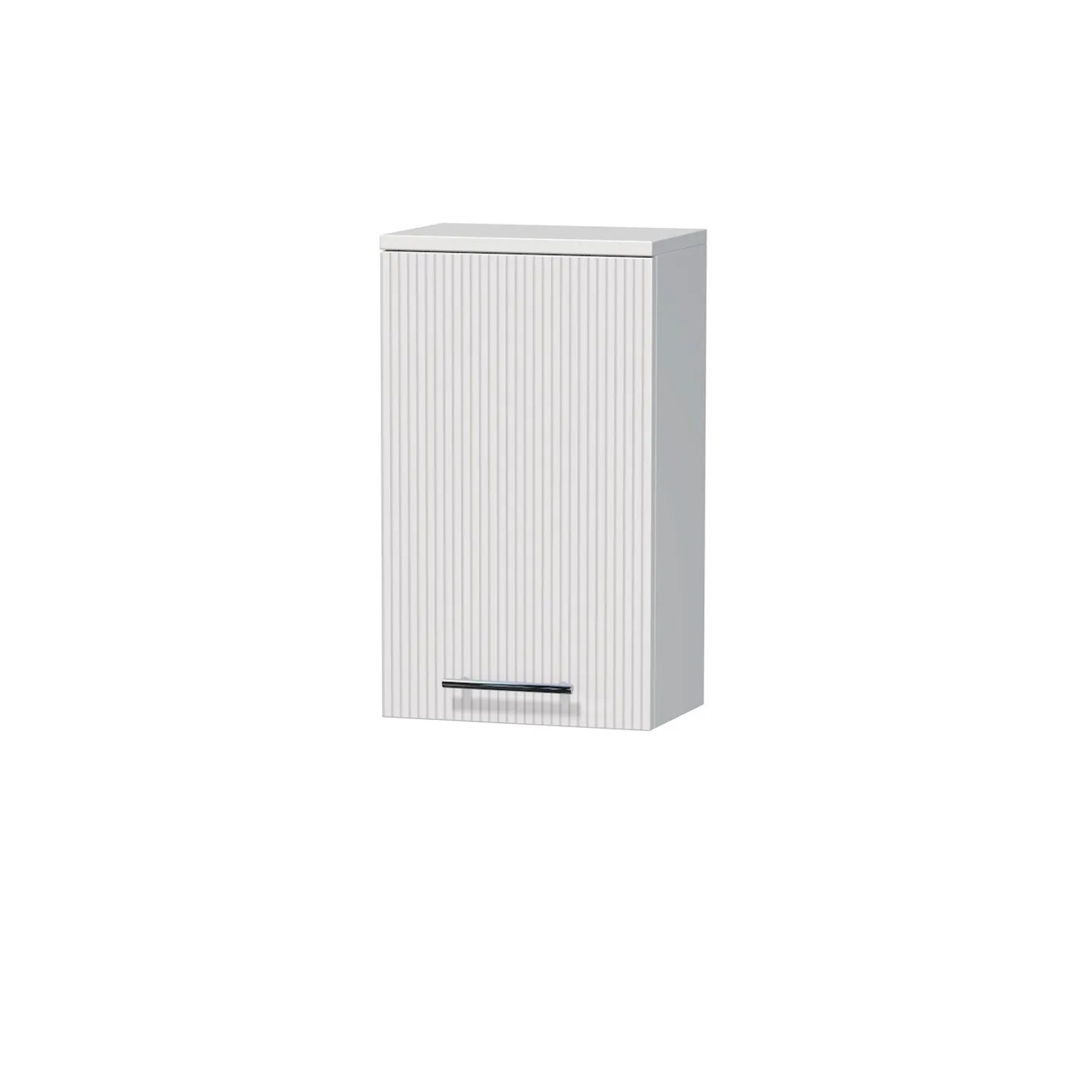 INTEDOOR Horní závěsná skříň BEE pravá, úchyt chrom, š. 35cm, bílá 3D pruhy