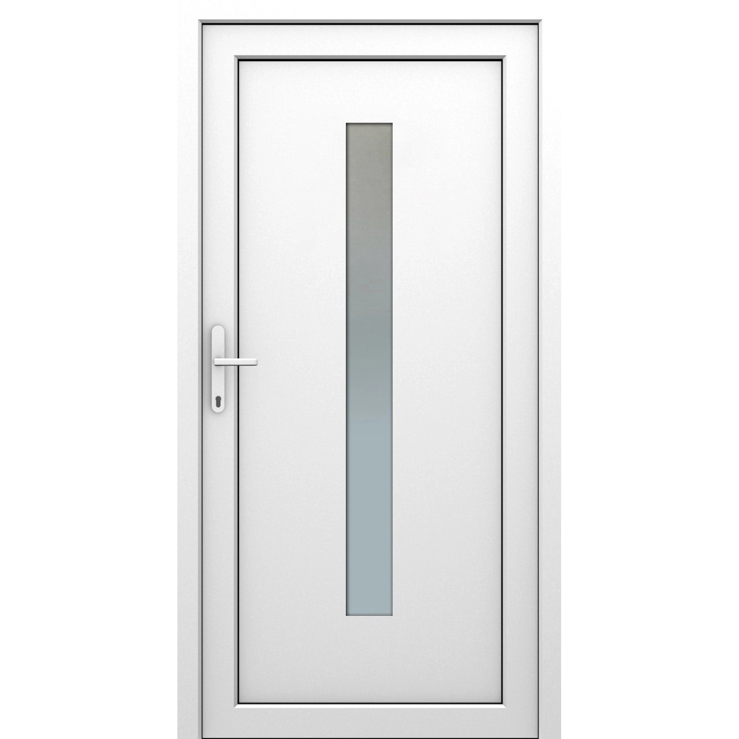 Plastové vedlejší vchodové dveře 6-komorové bílé, 100 x 210 cm, Ľ